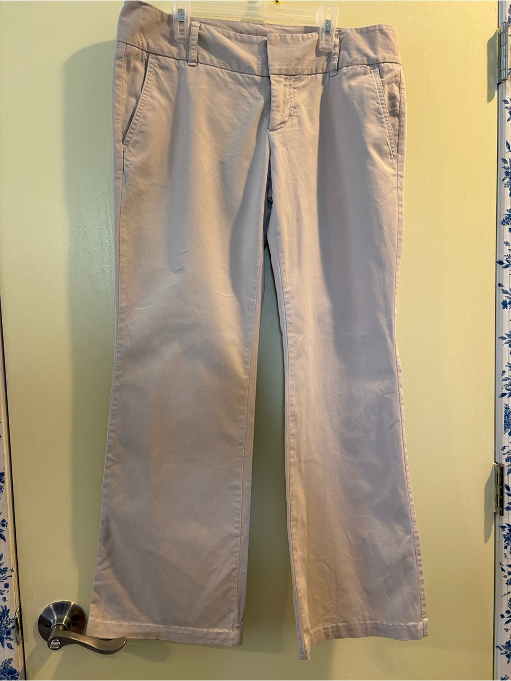 Express Women's Light Beige Flare Pants- Sleek Wide Leg